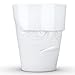 FIFTYEIGHT PRODUCTS TASSEN Porcelain Mug with Handle, Grumpy Face Edition, 11 oz. White (Single Coffee Mug) Coffee Cup