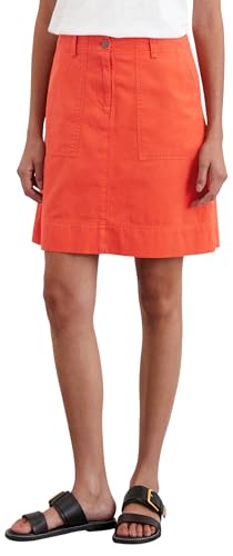 Marc OߴPolo Donna Minigonna in misto cotone-lino tailored fit, Rosso (Burnt Red), 50