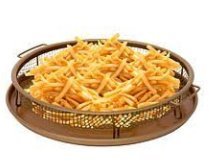 Click Here to See More Images Nonstick Round Crisper Tray, Copper Oven, Turn Your Oven Into An Air Fryer - 2 Pc Set, Frying Basket And Baking Sheet, Dishwasher Safe, Heat-Resistant