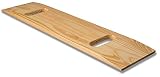 Mabis Wooden Transfer Slide Board, Wheelchair Transfer Board With Two Cut Out Handles, Southern Pine Slide Board