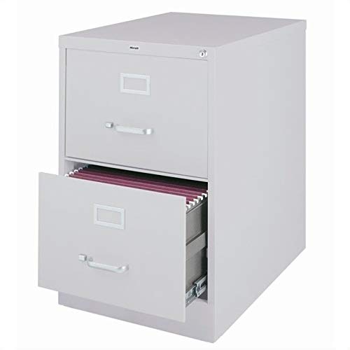 Hirsh Industries 25" Deep Vertical File Cabinet 2-Drawer Legal Size, Light Gray, 14414