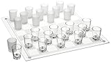 Crystal Clear Checkers Shot Drinking Game Set w/ 24