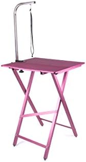 Best Pet Large Adjustable Pet Dog Grooming Table W/Arm/Noose (Pink)