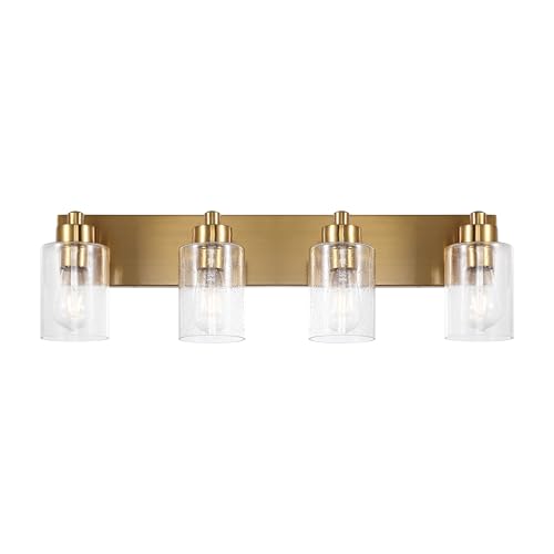 JONATHAN Y Irving 4-Light Bathroom Vanity Light, 27.75", Brass Gold at Amazon