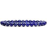 EPSAA Handmade Gem Semi Precious Gemstone 8MM Round Beads Stretch Bracelet 7" Unisex A Grade Lapis Lazuli