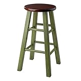 Winsome Ivy Counter Stool, 24", Rustic Green/Walnut