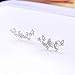 YOQUCOL Silver Tone 3D Butterfly Zirconia Crystal Ear Vine Climber Wrap Earrings For Women