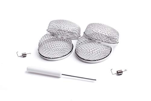 RV Furnace Vent Screen - 4 Pack Flying Insect Bug Cover Camper Heater Exhaust Vents - 2.8" Stainless Steel Mesh Screens - Installation Tool Included