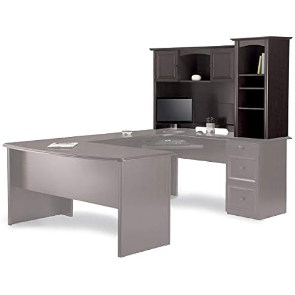 Amazon Com Realspace Broadstreet 65 W Hutch For U Shaped Desk Walnut Office Products