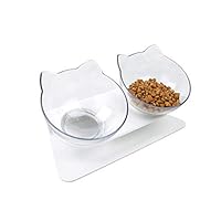 Dayloveme Non-Slip Cat Double Bowls with Raised Stand Pet Food Water Bowl Cats Dog Feeder Pets Supplies