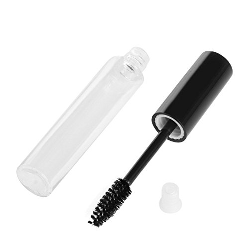 AKOAK 10 Packs 4ml Transparent Reusable Empty Bottle Tube Container Makeup Vials Cosmetic Tool for Eyelash Growth Oil /Mascara with Brush for Home and Travel