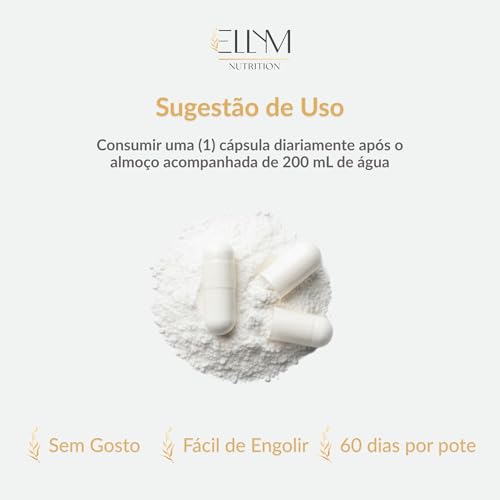 Vitaminas Complexo B e Magnésio 60 Capsulas Ellym Nutrition 2 Meses Biotina Metilfolato Metilcobalamina B1 B2 B3 B4 B5 B6