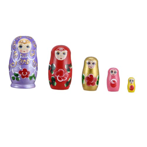 CHICAMPERA Lovely Matryoshka Dolls Hand-Painted Wooden Nesting Dolls for Home Decor Random Colors for Boys and Girls and Collectors