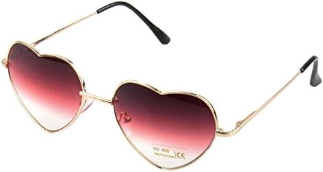 BestWare Gradient Colored Sunglasses Heart Shape Sunglasses Fashion Sunglasses Heart Glasses Fashion Luxury Sun Glasses Rose red