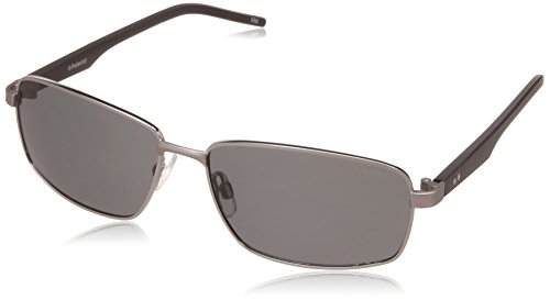 Polaroid Sunglasses Men's Pld2041s Polarized Rectangular Sunglasses, Ruthenium Black/Gray Polarized, 59 mm