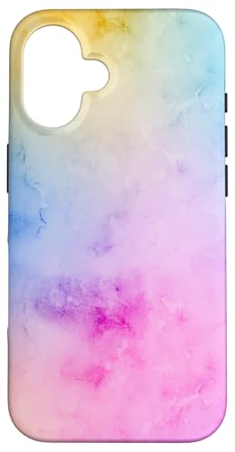 Beautiful Pastel Rainbow Watercolor Tie-dye Pattern Phone Case for iPhone 16