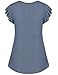Bebonnie Trendy Tops for Women, Women's Lightweigh Chiffon Casual Summer Shirts Grey Blue XL