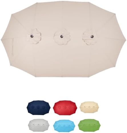 12 patio umbrella replacement cover Amazon.com : Strong Camel 12 Ribs Umbrella Cover Canopy Replacement for 15'  Double-Sided Patio Umbrella, Frame NOT Included (Beige) : Patio, Lawn &  Garden