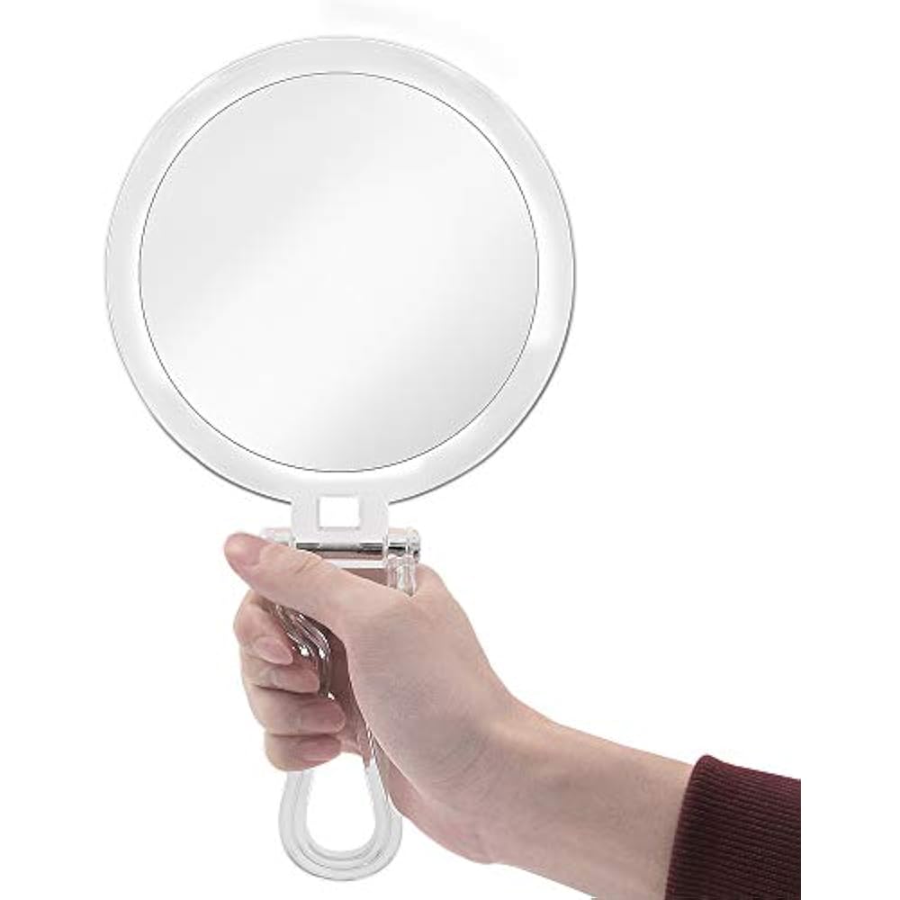 Double Sided Hand Held Mirror 1X & 7X Magnifying Travel Makeup