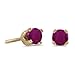 3 mm Petite Round Genuine Ruby Stud Earrings in 14k Yellow Gold