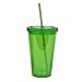 Simple Green Solutions - Acrylic Double Wall Cup for Cold Drinks, Reusable Cups with Lids and Straws, Insulated Plastic Tumblers with Lids and Straw, Acrylic Tumblers, 16 oz Capacity, Eco Green