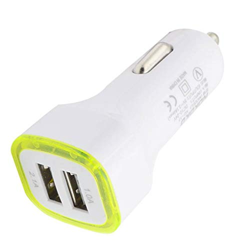 Tralntion LED Dual USB Car Charger Cigarette Lighter Car Charger for GPS Mobile Phone MP3 PDA Bluetooth Headset Digital Camera
