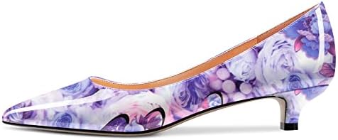 fitted lace wedding dress Amazon.com | ATAX Women's Pointed Toe Kitten Heel Pumps Slip On Low Heel  Dress Pumps Shoes Extremely Low Heels for Ladies White Purple Size10