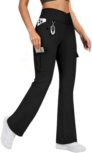 Amazon.com: HOTSUIT Yoga Flare Leggings for Women 6 Cargo Pockets