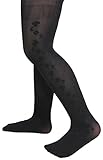 Butterfly Little Girls Nylon Opaque Stretch Textured Design Footed Tights