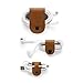 Twelve South CableSnap | 3pk, Full-grain leather cord organizers/cable management for travel, work and home (cognac)