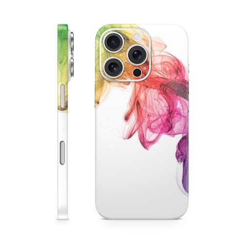 Glossy Glitter Phone Skin Compatible with Apple iPhone 16 Pro - Rainbow Smoke -…