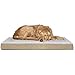 Furhaven Orthopedic Dog Bed for Large/Medium Dogs w/ Removable Washable Cover, For Dogs Up to 55 lbs - Ultra Plush Faux Fur & Suede Mattress - Cream, Large