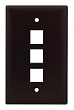 On-Q WP3403BR, One Gang, Three Port Wall Plate. Brown