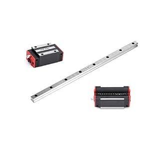 TEN-HIGH Linear Rail CNC Parts Linear Rail HSR15 200mm Approx. 7.87inch Linear Guideway Rail+2pcs HSR15CR Square Type…