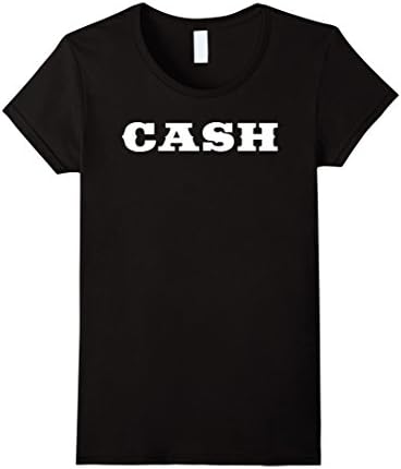 Womens Cash T-Shirt for Cash Rodeo Cowboy and Cowgirl Tee Large Black