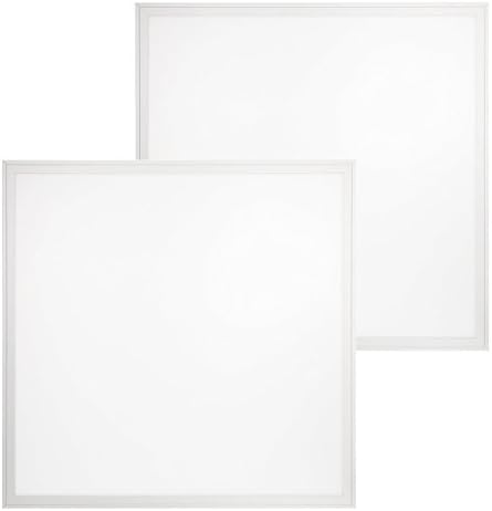2ft x 2ft LED Dimmable Flat Panel, 50W, 6250 Lumens, 100-277V, DLC Premium, UL, 4000K - Pack of 2