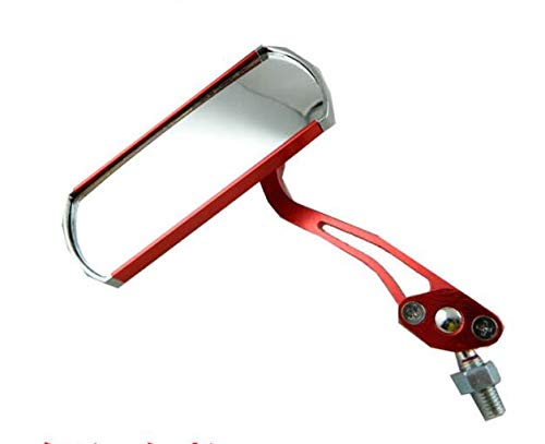 Easyinsmile Bike Mirror Adjustable 360°Rotation Back Rearview Mirror A Pair of Handlebar Wide Angle Aluminum Alloy Bicycle Mirror for Mountain Bike，Electric Bike，Cycling，Motorcycle (Silver and red) - Thumbnail 2