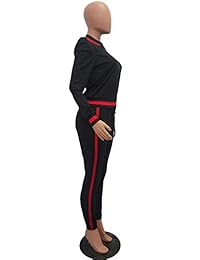 Akmipoem conjunto de ropa deportiva de 2 piezas para mujer, pantalón y chaqueta con cierre de mangas largas