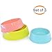 BOCHO Plastic Dog Bowls，Food Dishes & Water Bowl for Dogs, Cats or Other Small Animals - 3 Color Set