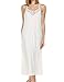 Ekouaer Sleepwear Womens Silk Satin Chemise Nightgown V Neck Lace Lounge Dress Nightwear (White,Medium)
