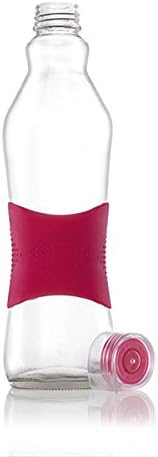 Consol Large Glass Water Bottle - Classic Coke Bottle Design With Non-Slip Stylish Silicone Sleeve | Perfect for Milk, Tea, Juicing, Smoothies, Cold Brew, Kombucha &amp; All Beverages (Pink)