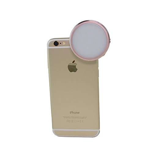 Bestshoot Universal Clip-On Mini LED Light Portable Pocket Spotlight for iPhone, iPad, iPod, Samsung, LG, Motorola, HTC, Nokia, Cell Phones and Tablets Camera Video Light (YN06-Pink)