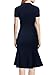 Miusol Women's Official V-Neck Retro Cap Sleeve Fitted Business Cocktail Dress,Navy Blue,Large