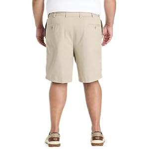 Waist-Relaxer Pleated Cotton Shorts Khaki - Waists 38-64, Sizes XL-6XLT | Designed Exclusively for Big & Tall Men