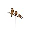 Cosswe Gartenstecker Rost Deko,4 Stück Rostiges Vögel etall Edelrost