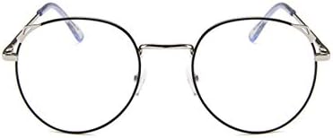 All-match Simple Metal Frame for Students Blue Light Blocking Glasses Lightweight Fashion Glasses Frame - Silver-Black