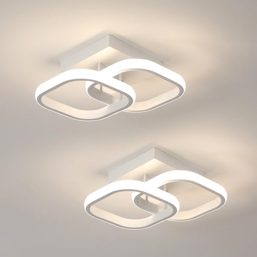 Comely 2 Pacchi Plafoniere a LED Moderne, 24W 2700LM Lampada da Soffitto a LED Quadrata Piccola, Luce Naturale 4500K, 24cm