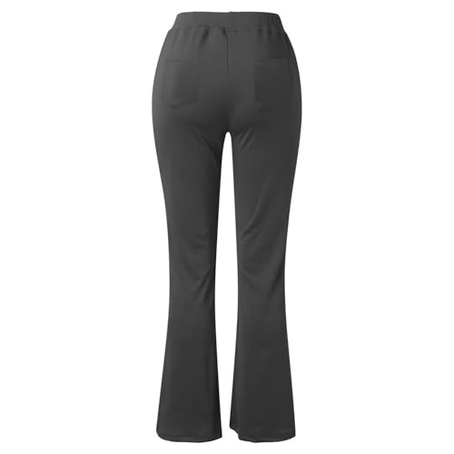 Women's Professional Bootcut Yoga Dress Pants High Rise Stretchy Pull On Comfy Business Casual Office Slacks Wear to Work Pants with Pockets