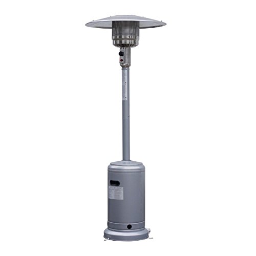 CFP Outdoor Patio Heater STAIN GRAY Propane Standing LP Gas Garden Backyard Party Event Steel w/ ...