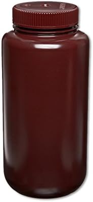 Certified Clean 32oz Amber Sample Bottle, HDPE, Nalgene Wide Mouth, case/12